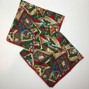 Vintage Joan Messmore Victorian Christmas Napkins 17x16" Cranston Works VIP